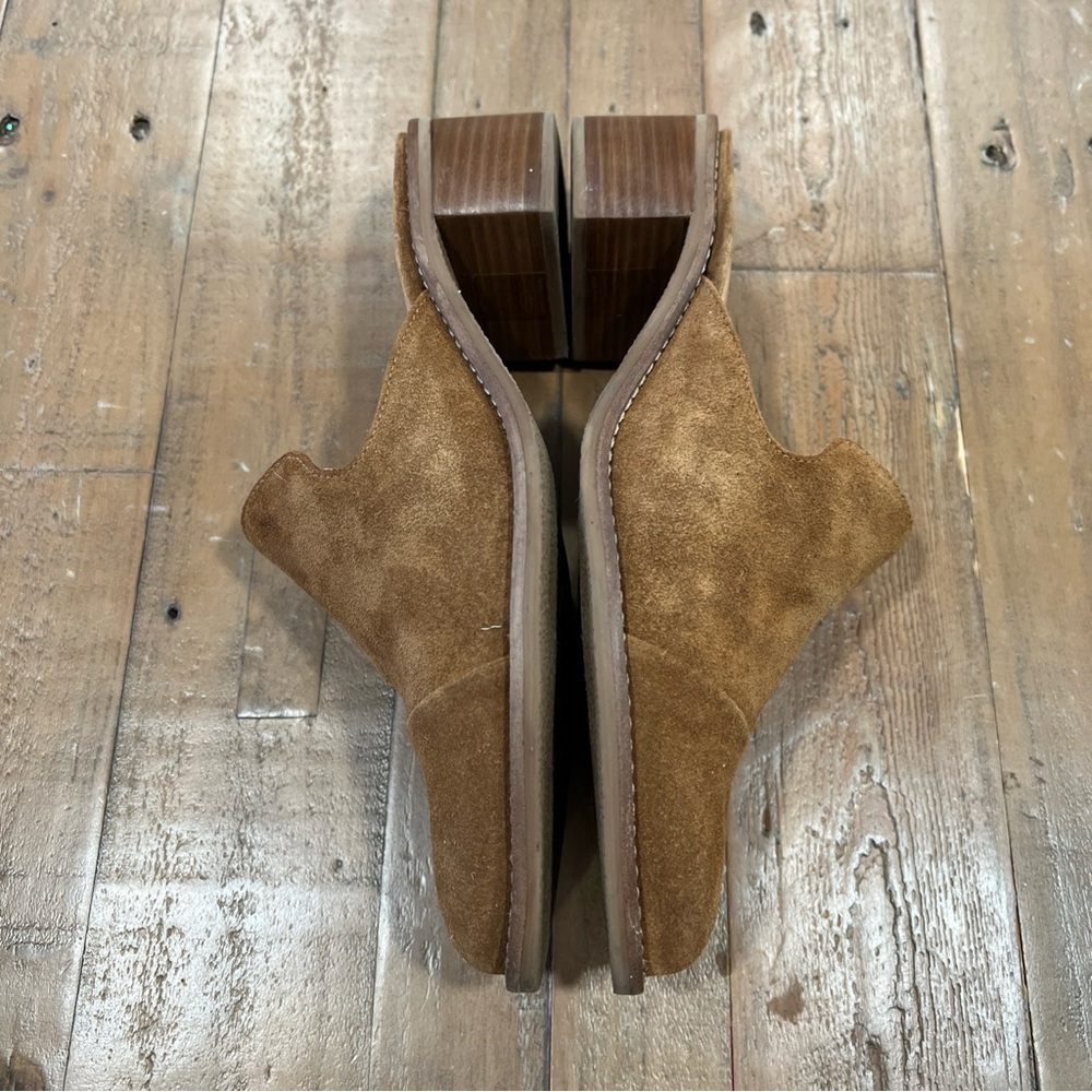 Soludos Ingrid Mules Women’s 7.5 Brown Suede Slip On Leather Block Heel - Picture 9 of 9